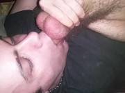 Preview 2 of Self suck cock and balls with slow mo facial cumshot big load