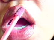 Preview 2 of Pink Lips: Light Lip Gloss Fetish