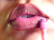Preview 4 of Pink Lips: Light Lip Gloss Fetish