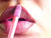 Preview 5 of Pink Lips: Light Lip Gloss Fetish