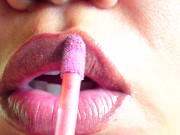 Preview 6 of Pink Lips: Light Lip Gloss Fetish