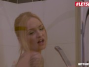 Preview 3 of BitchesAbroad - Bella Claire Big Tits Czech Blonde Takes Neighbor's Big Cock In The Ass - LETSDOEIT