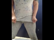 Preview 5 of Flexing, Spreading and Masturbating in Yoga Pants in Public Restroom xxMissSwitchxx