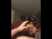 Preview 2 of Horny boyfriend sucks on his girlfriend tits makes her go crazy