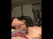 Preview 4 of Horny boyfriend sucks on his girlfriend tits makes her go crazy