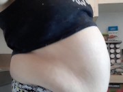 Preview 1 of Quick beer drinking rubbing my soft bbw belly