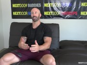 Preview 5 of Straight Muscle Hunk Max King Impresses Interviewer At Audition - NextDoorCasting