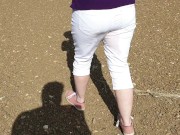 Preview 2 of Casually pissing my white jeans in public! From my 1st compilation  ;)