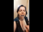 Preview 2 of LONG VERSION Slingshot Catapult Condom Spider Gag It Went Down My Windpipe Deaf Girl - boundgirlxo