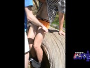 Preview 1 of Public Australian Outback Blow Job and Cum Facial Steve and Brayden Get Off Outdoors