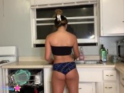 Preview 5 of Asian Teen Masturbates On Kitchen Counter When Her Roommate Isn't Home