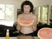 Preview 6 of Porn Stars Eating: Olive Glass Wants Watermelon