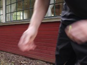 Preview 1 of Walking around naked at an abandoned house  Monster uncut dick  Johann Wood