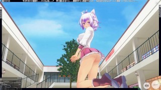 3D HENTAI Schoolgirl in pink turned me on with dirty talk and allowed me to cum in pussy