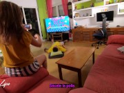 Preview 2 of My gamer stepsister catches me filming her pussy while she plays fall guys - Cherry Lips 4k