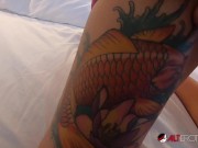 Preview 6 of Tattooed bombshell Adel Asanti sucking a thick cock
