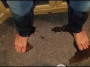 Preview 5 of British Teen Boy Peeing His Jeans, Underwear, & Feet