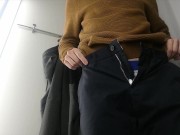 Preview 1 of Public changing room - Cumshot all over the mirror  | Johann Wood