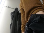 Preview 3 of Public changing room - Cumshot all over the mirror  | Johann Wood
