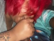 Preview 3 of Sloppy head from BBW redbone after car ride