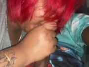 Preview 5 of Sloppy head from BBW redbone after car ride