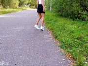 Preview 4 of HORNY GETS CAUGHT MASTURBATING IN PUBLIC FOREST! FLASHES PUSSY IN PUBLIC! - ANGELINAPUX 4K
