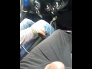 Preview 6 of UBER Taxi Caught By driver. Jerking off hard.