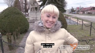 GERMAN SCOUT - Small Teen Lucette get First Anal Sex at real Public Casting