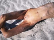 Preview 4 of Stranger finds a perfect tanned skinny brunette on a nudist beach and gives her a hot piss