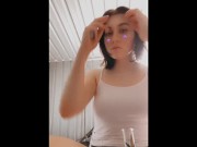 Preview 2 of Horny teen stoner fucking herself hard with friends toy. LOUD QUALITY AUDIO.