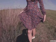 Preview 4 of ♥ MarVal - We Were Walking In A Rural Field And My Husband Fucked Me On The Path  Lactating MILF ♥