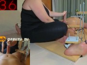 Preview 4 of Amateur CBT Femdom Handjob. He has 5 min to cum or I'll Denied his Orgasm. Feet Tickling Torture