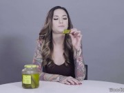 Preview 6 of Porn Stars Eating: Rocky Emerson Pounds A Pickle!