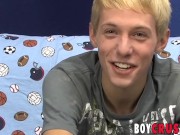 Preview 3 of Interviewed blonde twink Kenny Monroe wanking off and cums