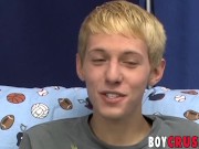 Preview 4 of Interviewed blonde twink Kenny Monroe wanking off and cums