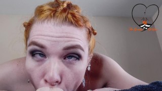 Redhead loves deepthroating cock so much she makes aheago faces - TheGoddessOfLust