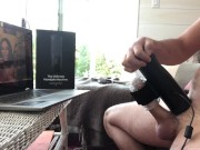 Preview 6 of The handy masturbator, milking my cock, solo male, loud orgasm, huge cumshot.