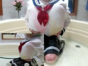 Preview 4 of WWM - School Girl Uniform Inflation to Pop