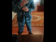 Preview 2 of Russian cadet, military, soldier, sports straight in uniform , army
