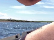 Preview 3 of Naked Rowing in Public! People pass by, twitching in the sun & slow motion water on cock & cum.