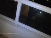 Preview 2 of Nerdy Slut give BJ on Hotel Balcony during Coronavirus