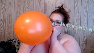 Funny looner girl inflatable slow motion bad men
