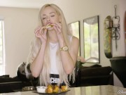 Preview 6 of Porn Stars Eating: Elsa Jean Devours Chicken Wings