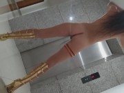 Preview 3 of Dancing TOTALLY NAKED under Hotel Corridor Cams and at my room balcony