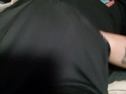 Preview 3 of BIG COCK INSIDE BLACK GLOSSY BOXERS CALVIN KLEIN FETISH