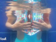 Preview 1 of Amputee touches herself in the pool