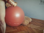 Preview 5 of Fitness ball is boring unless you have a big dildo in your pussy - Tacy Tight (FULL)