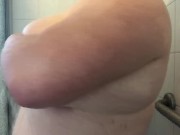 Preview 5 of POV of Blonde teen Soaping up her tits in shower