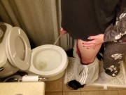 Preview 3 of Holding my boyfriend's cock while he pees in the toilet | long pee | taking care of my man