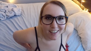 SEXY SCHOOLGIRL surprises you at home | BEGS FOR DICK & CUM | POV JOI